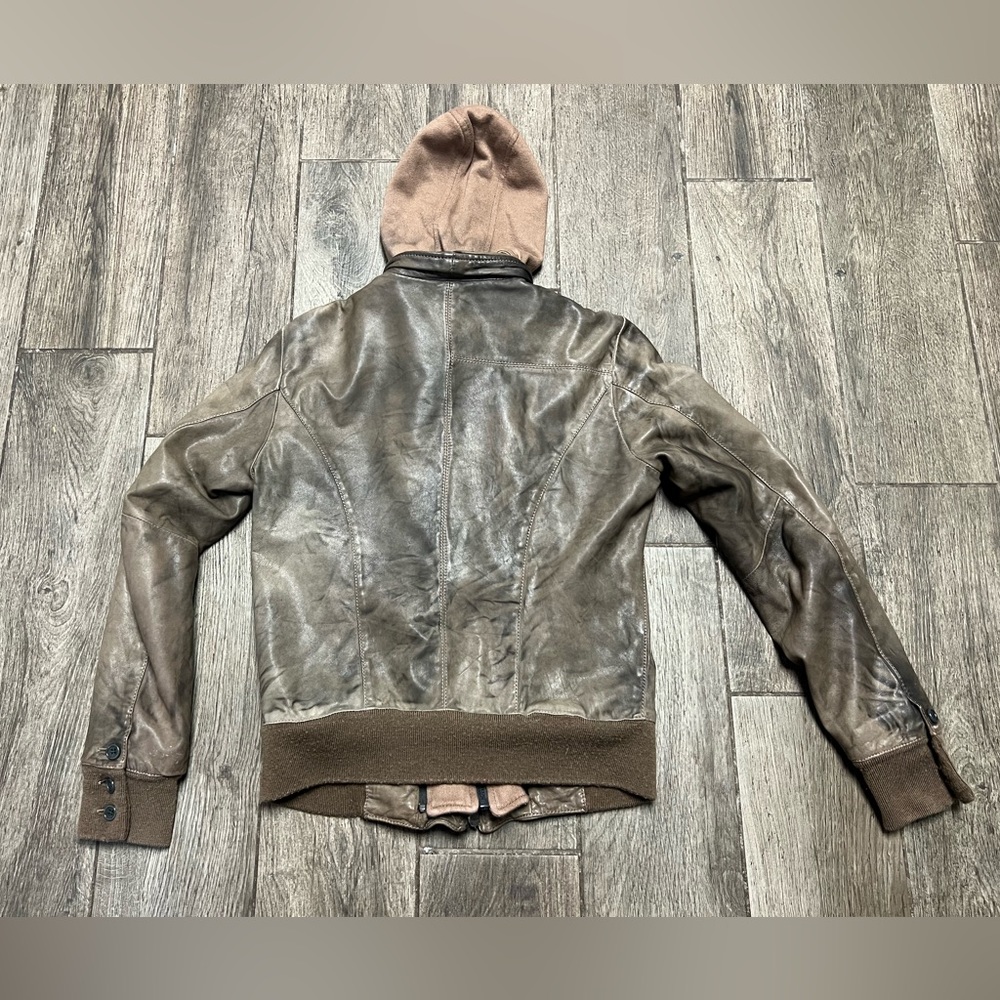 S.W.O.R.D Gold Limited Edition Leather Jacket Detachable hoodie